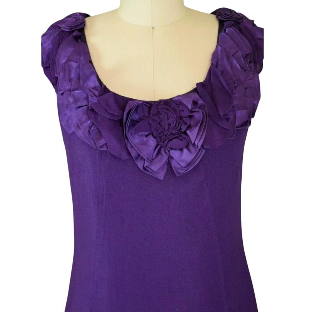 YOANA BARASCHI 'ROSETTES AND RUFFLES' PURPLE DRESS - Picture 3 of 8